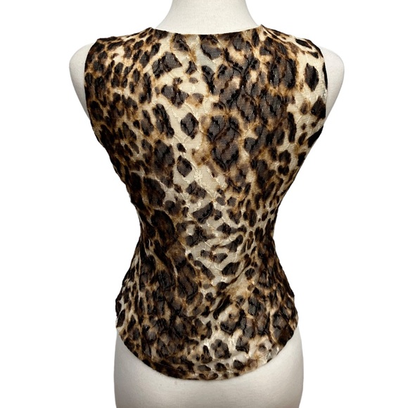 VINTAGE Y2K Entier Classiques Animal Print Sleeveless Stretch Top Women’s Small - Picture 3 of 7